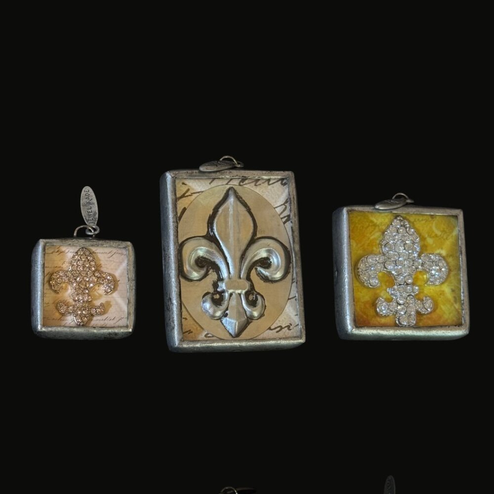 Retired Jewel Kade Rare Large Fleur-de-Lis Statement Charm + Paris Double-Sided